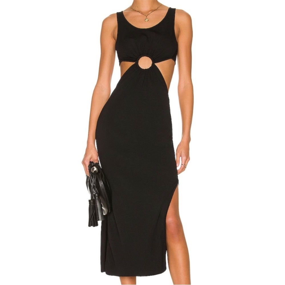 SOLID & STRIPED Black Backless Maxi Dress